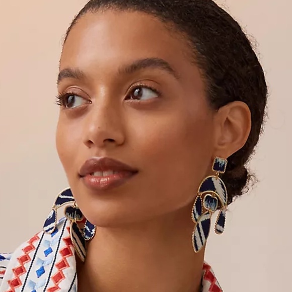 COPY - NWT Anthropologie Textile Embellished Drop Earrings - Picture 3 of 5